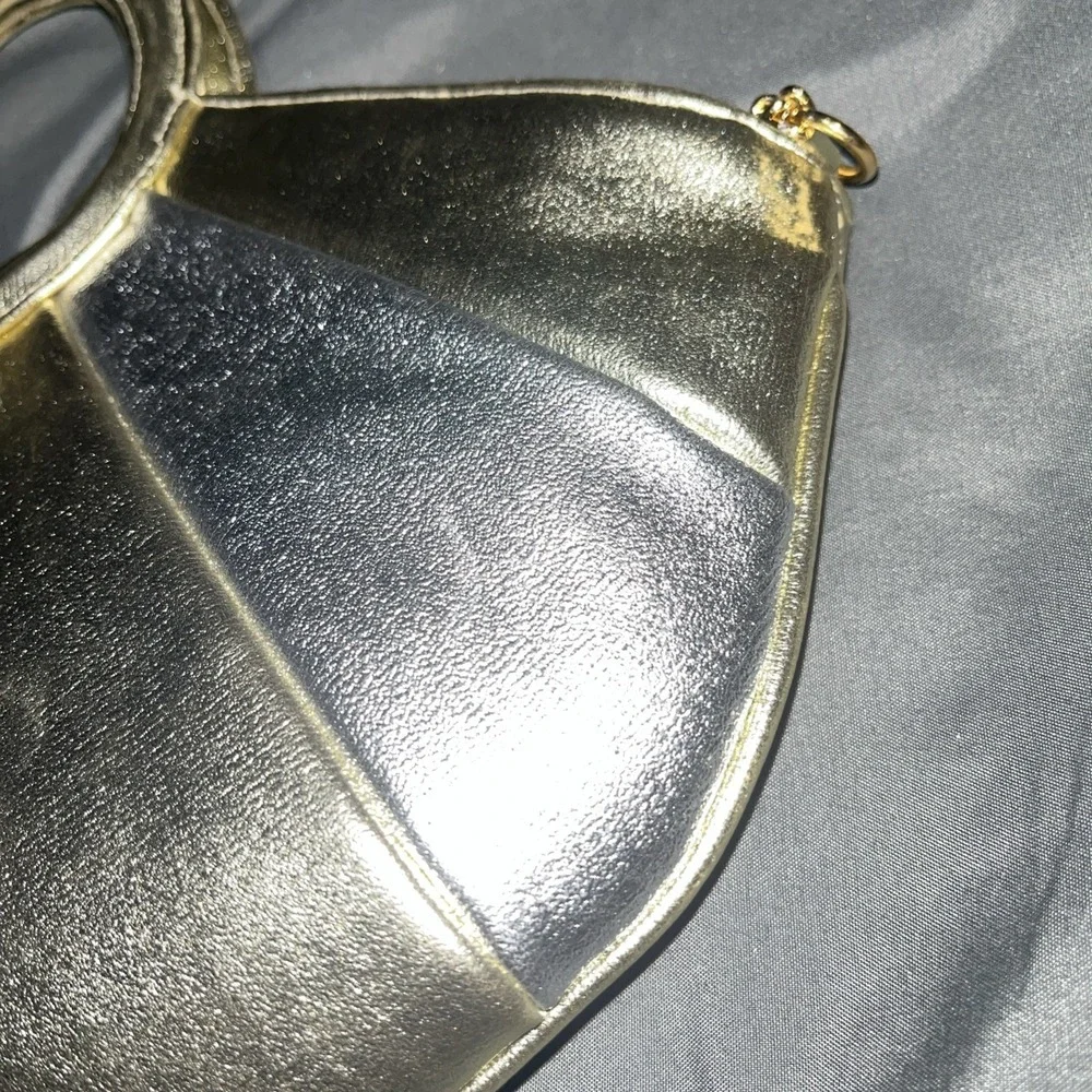 Vintage Magid Itailian Hand Made Metallic Disco Gold Silver Handbag Chain Strap